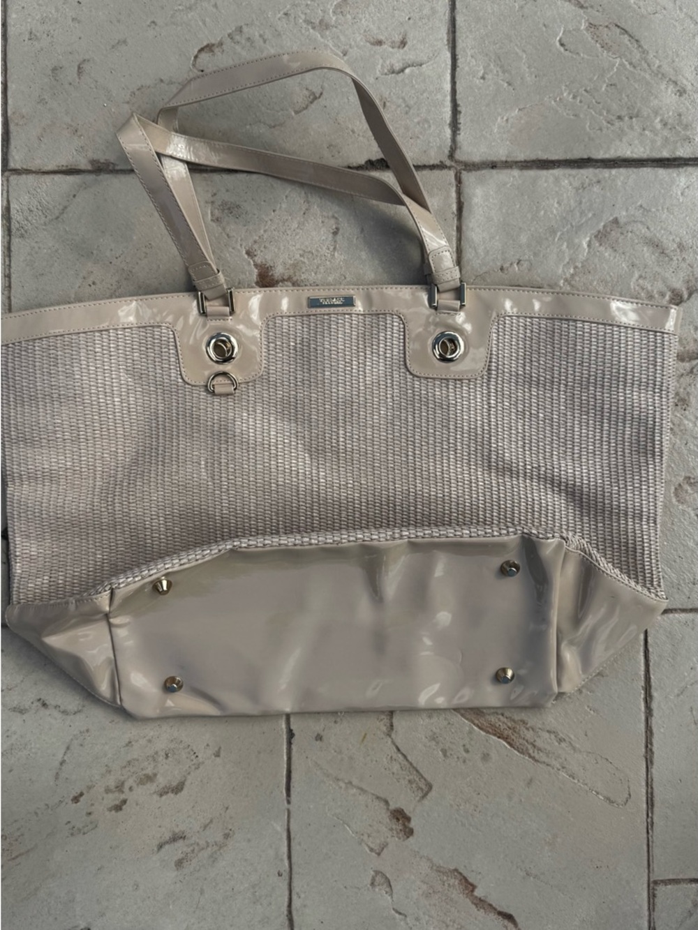 Versace parfume cream tote bag